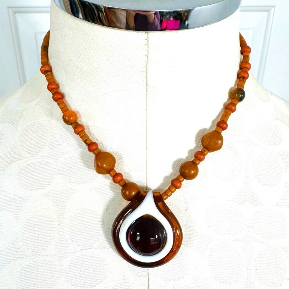 Glass Pendant Free People Necklace
